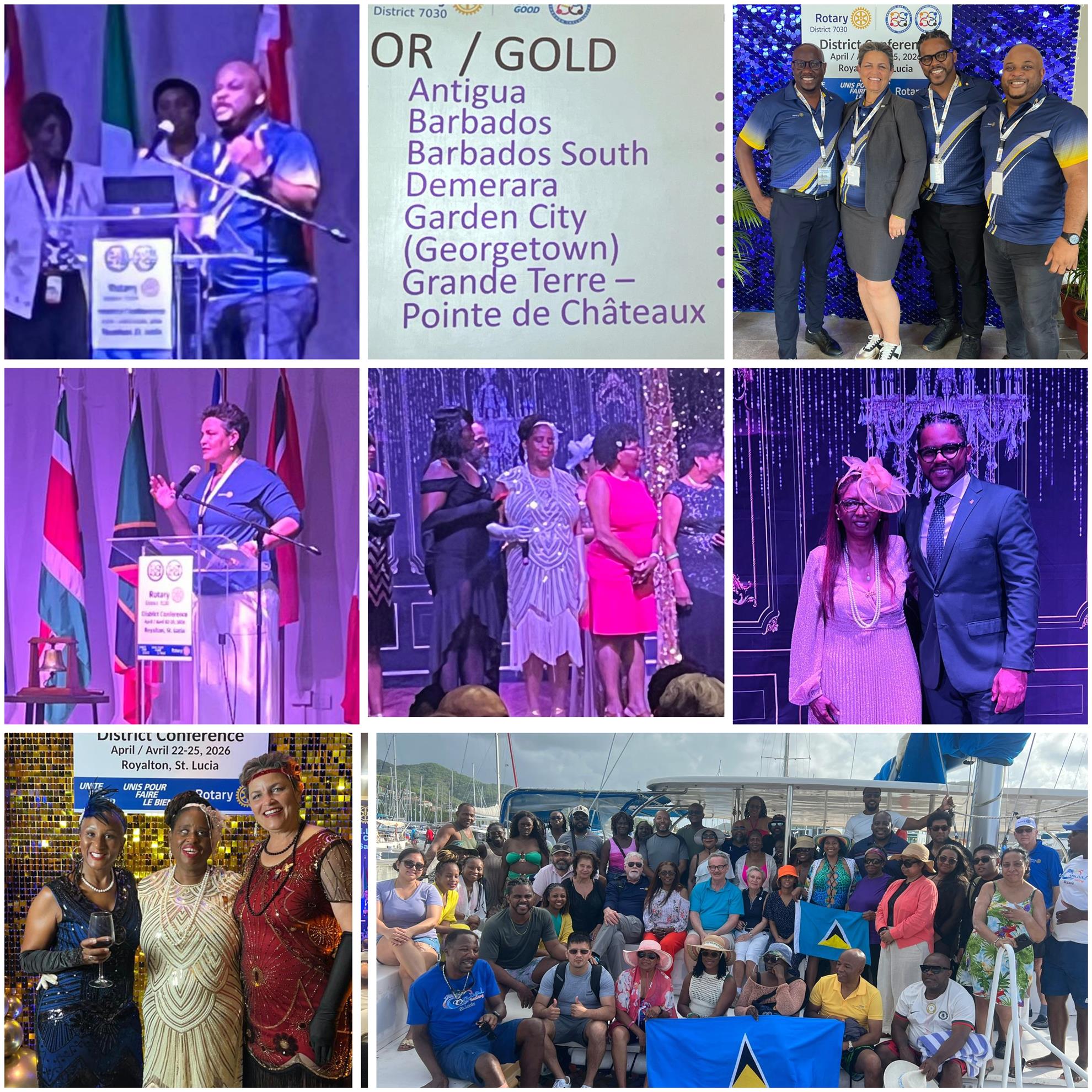 images of Rotarians and recognition at the district conference