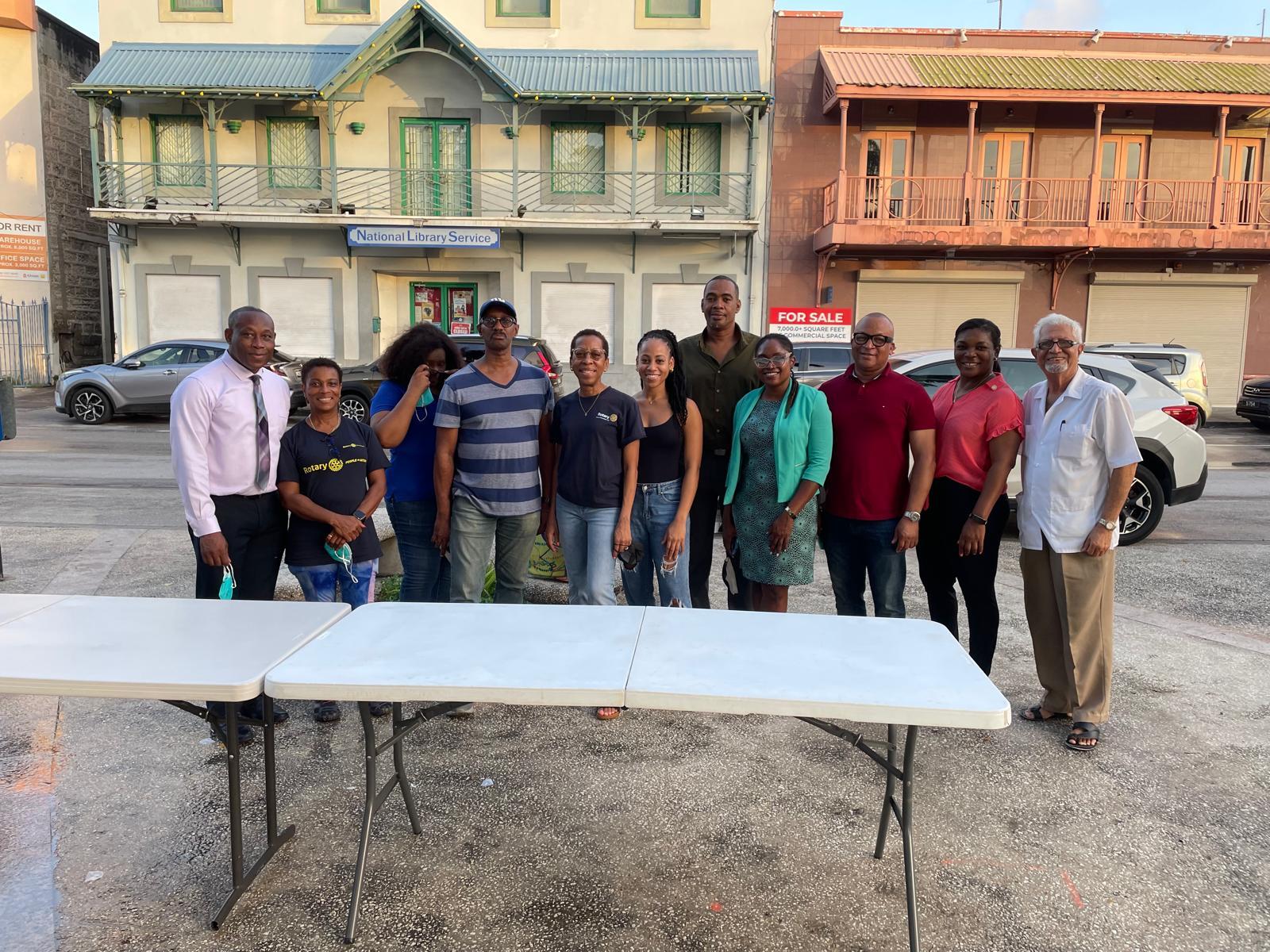 Rotarians at Bridgetown feeding