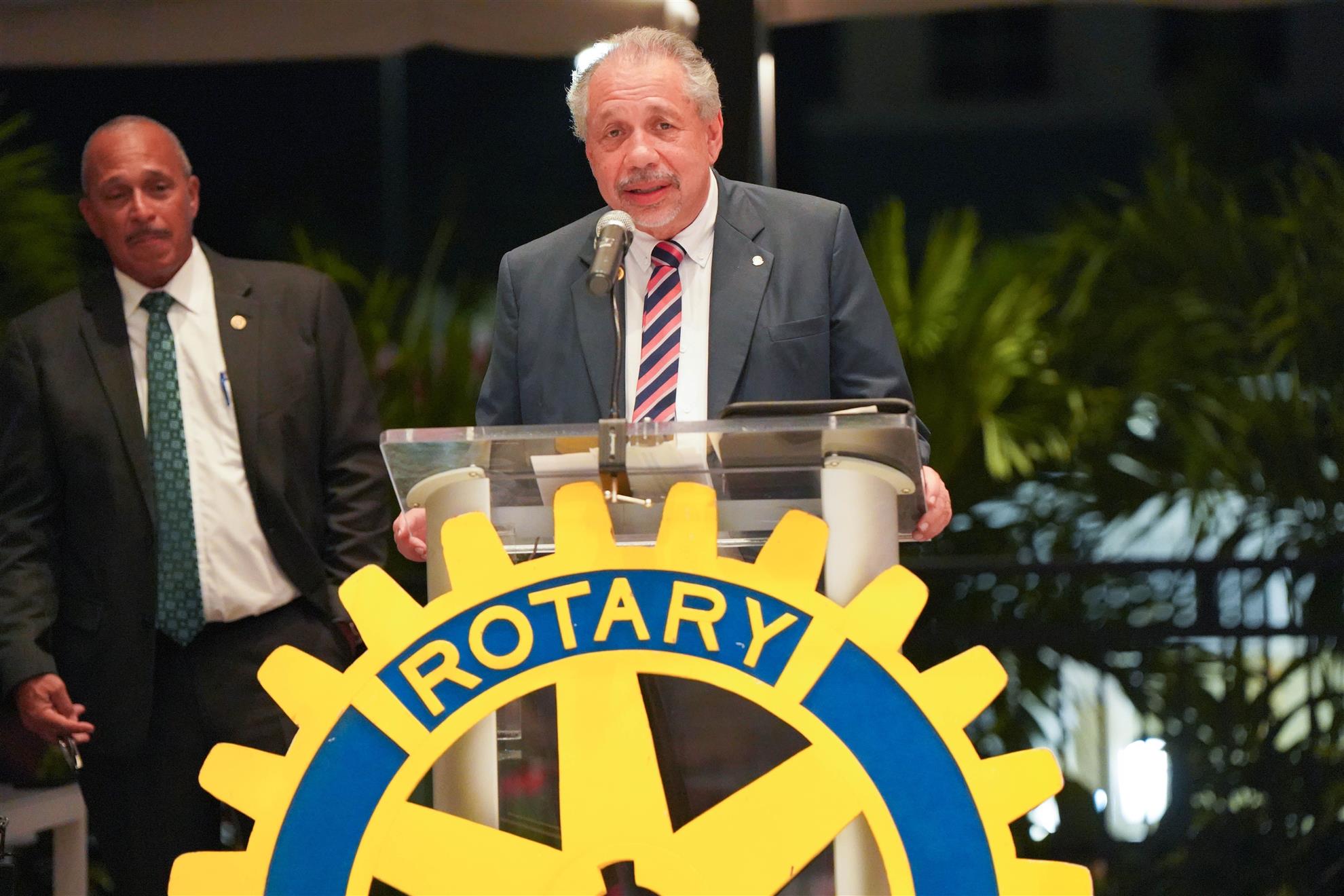 Honorary Rotarian, distinguished patron, chief justice giving his speech
