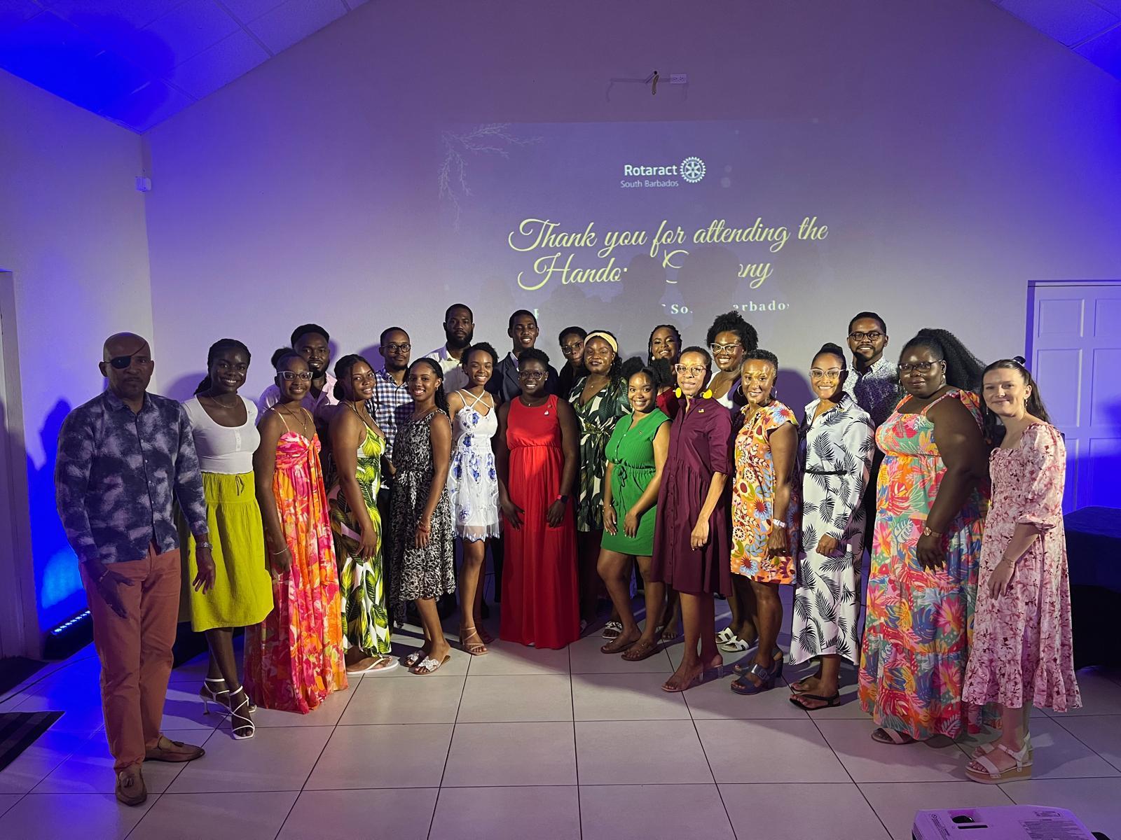 Image of everyone in attendance at Rotaract handover
