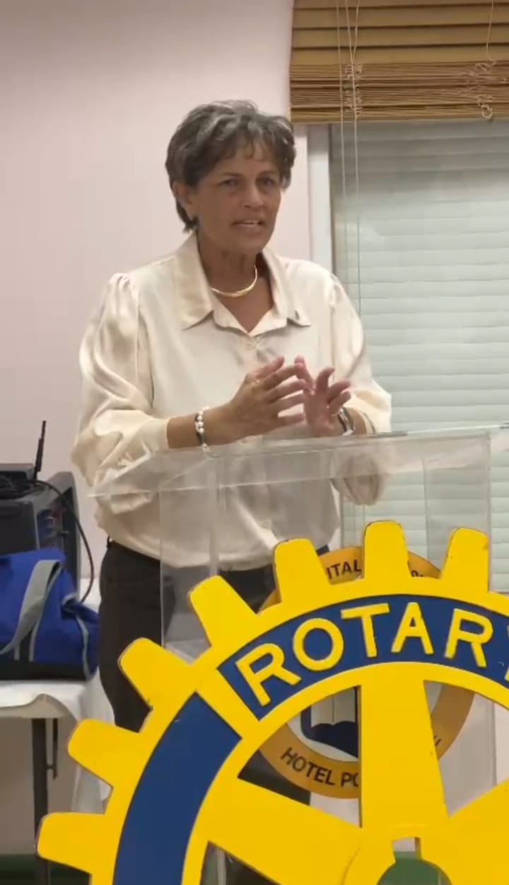 PDG Sonya addressing the club on MUN