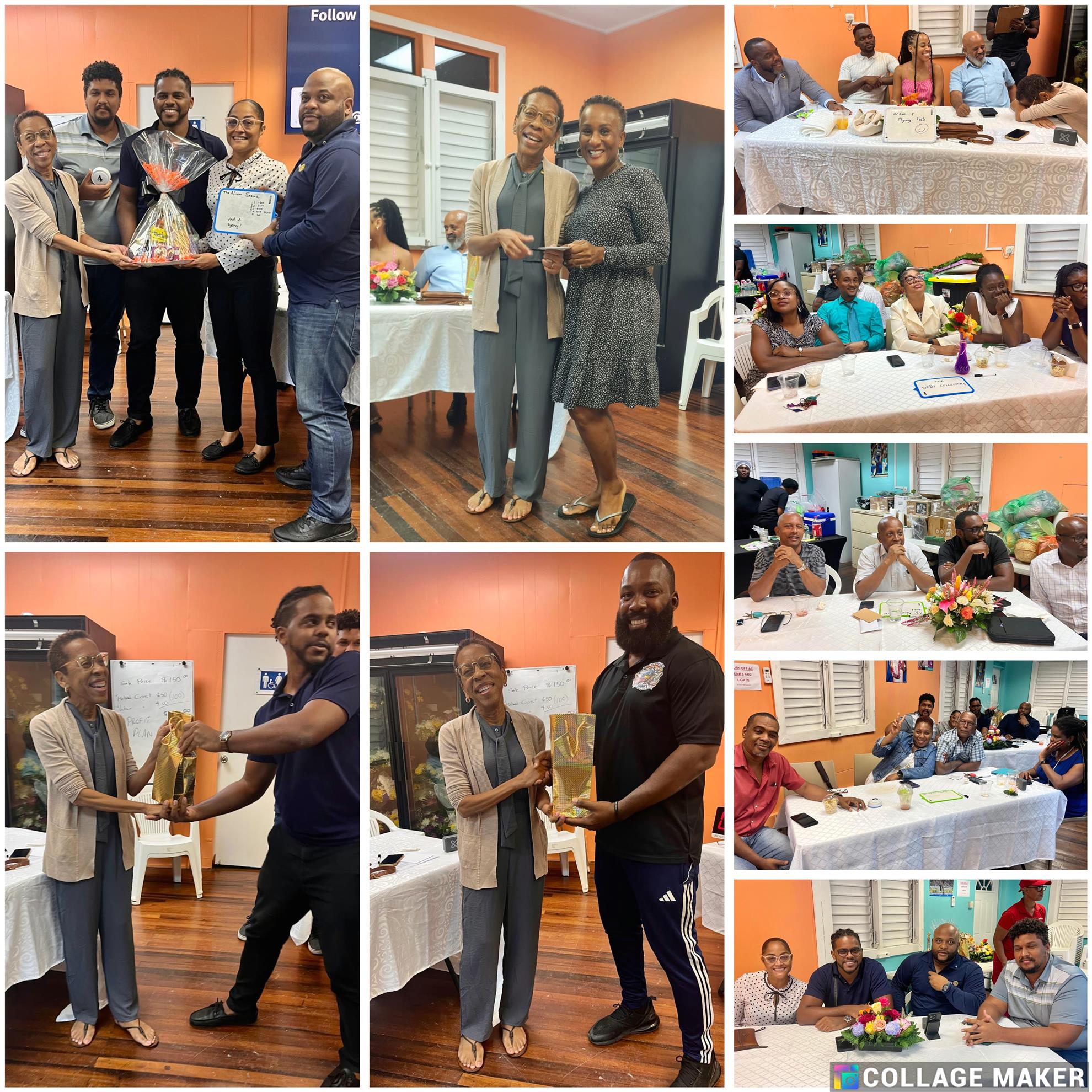 collage of images of rotarians and guests having fun at trivia night 