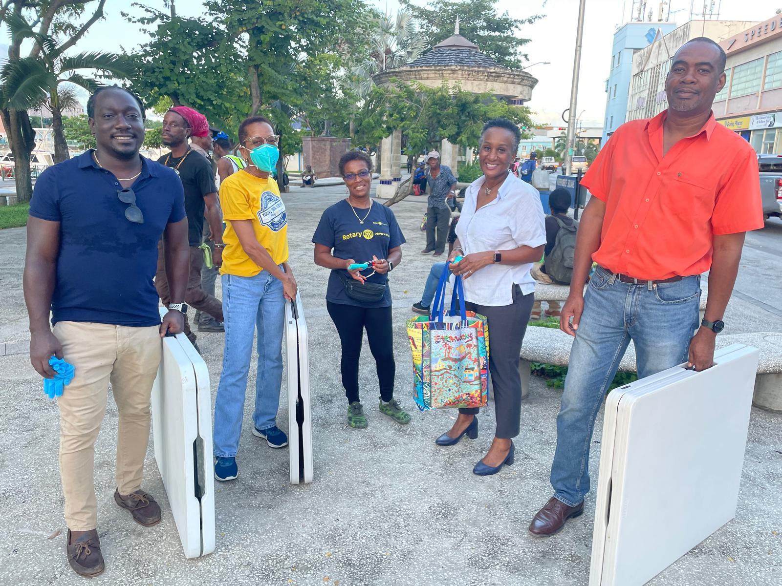 Photo of Rotarians who came out to assist with the Bridgetown feeding