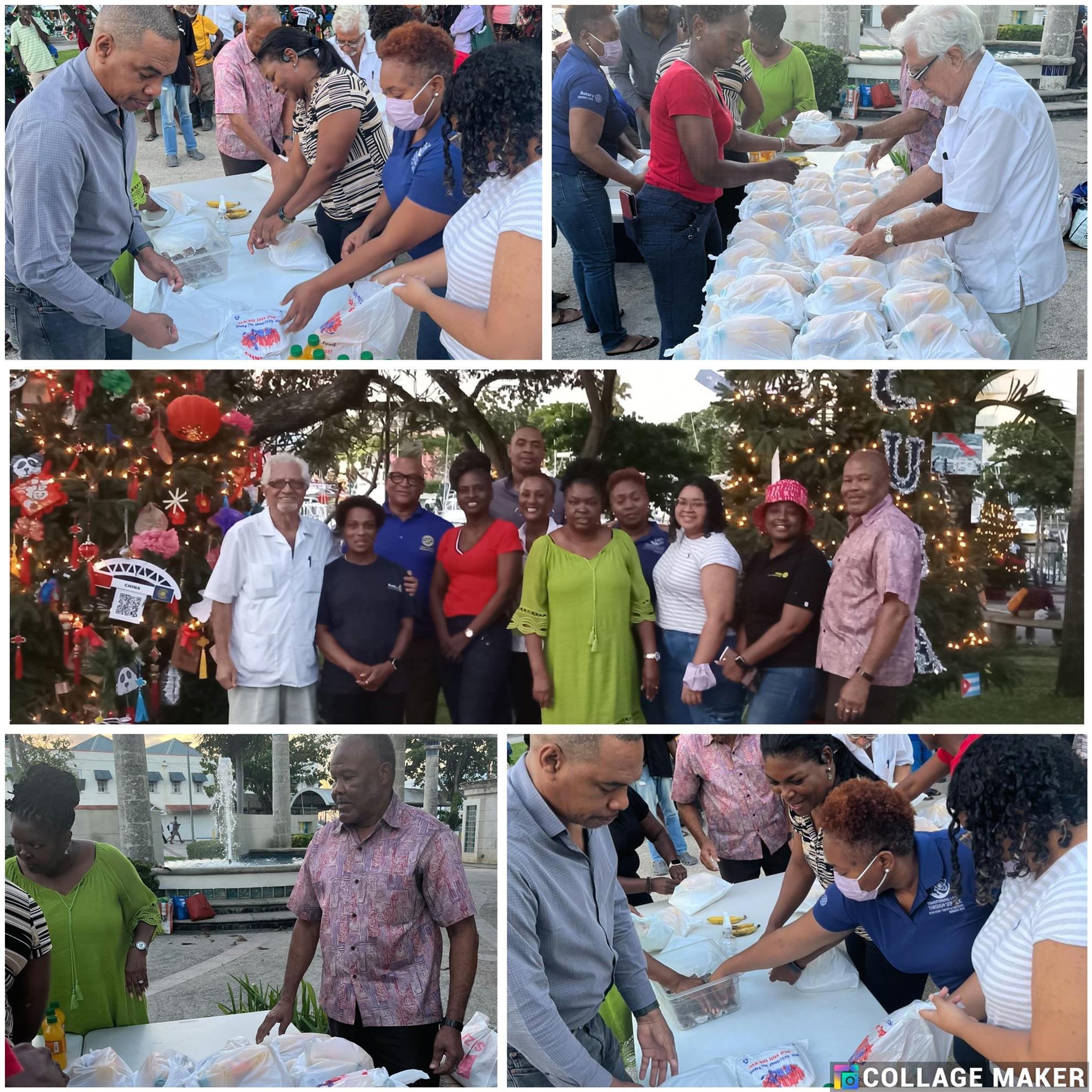 collage of rotarians who turned up to assist with the Bridgetown feeding