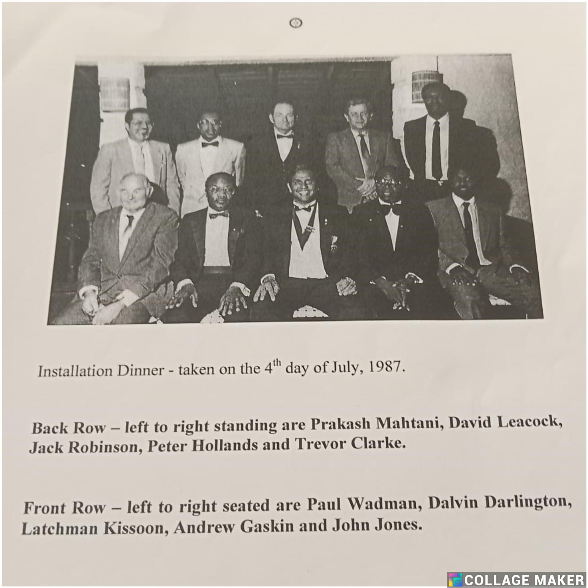 RCBS board at installation dinner 1987