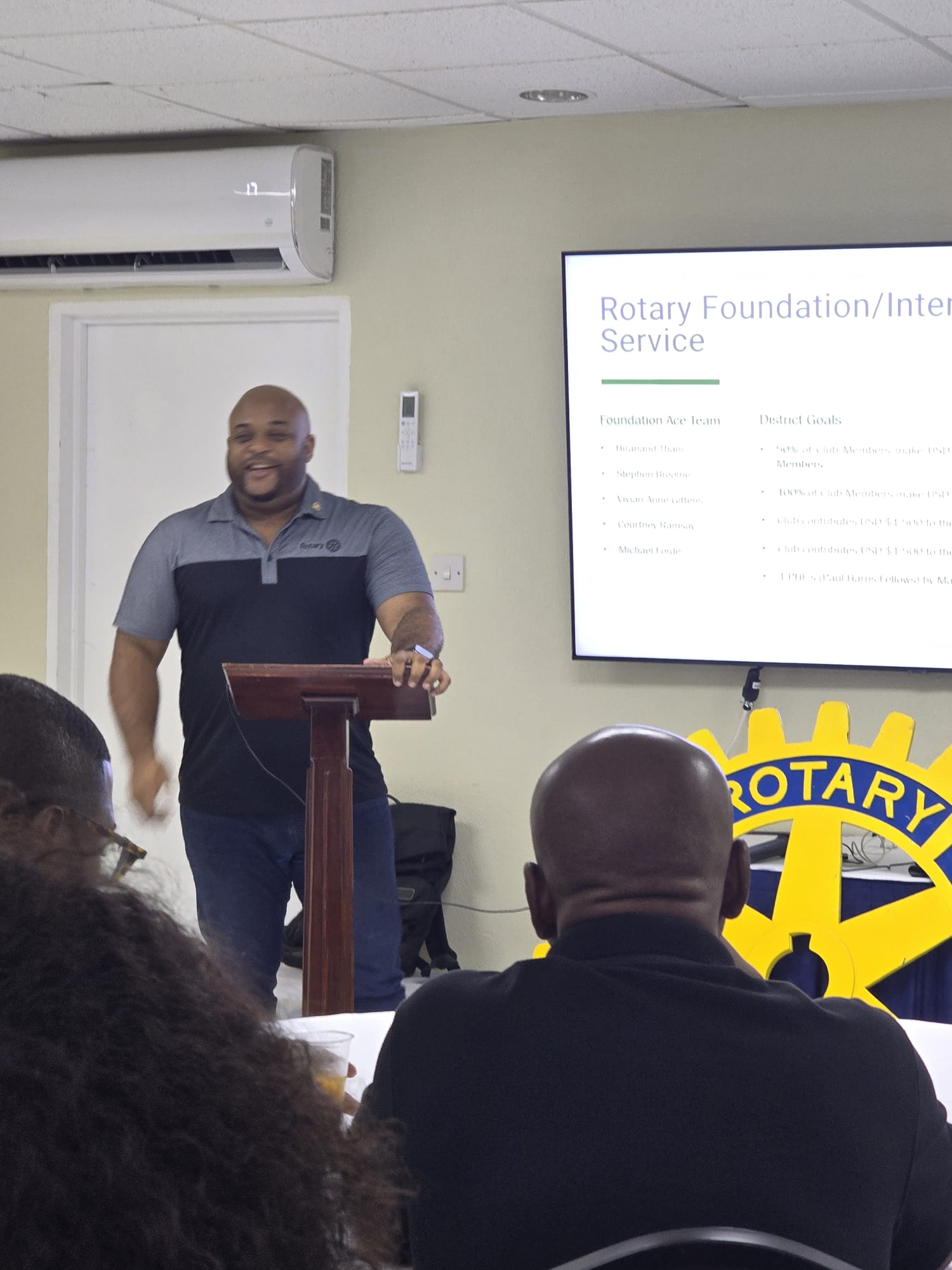 Director Ryan presenting on Rotary Foundation and International Service