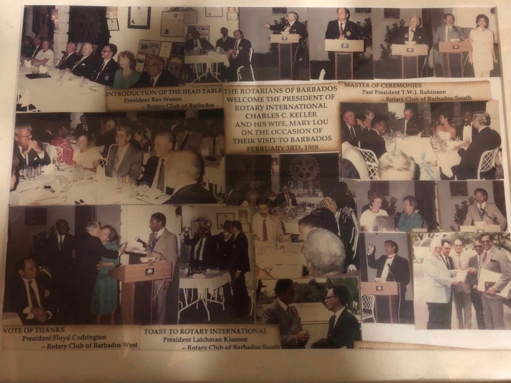 1988 RI President's Visit to Barbados Dinner Collage