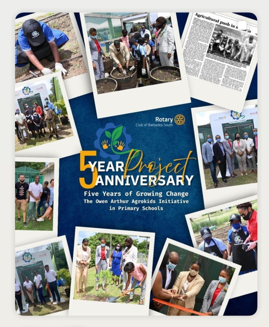 Agrokids anniversary flier with various agrokids images