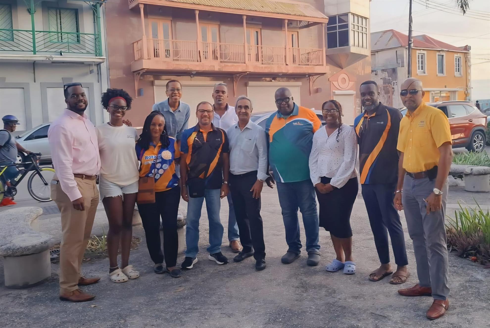 Image of Rotarians at Bridgetown feeding