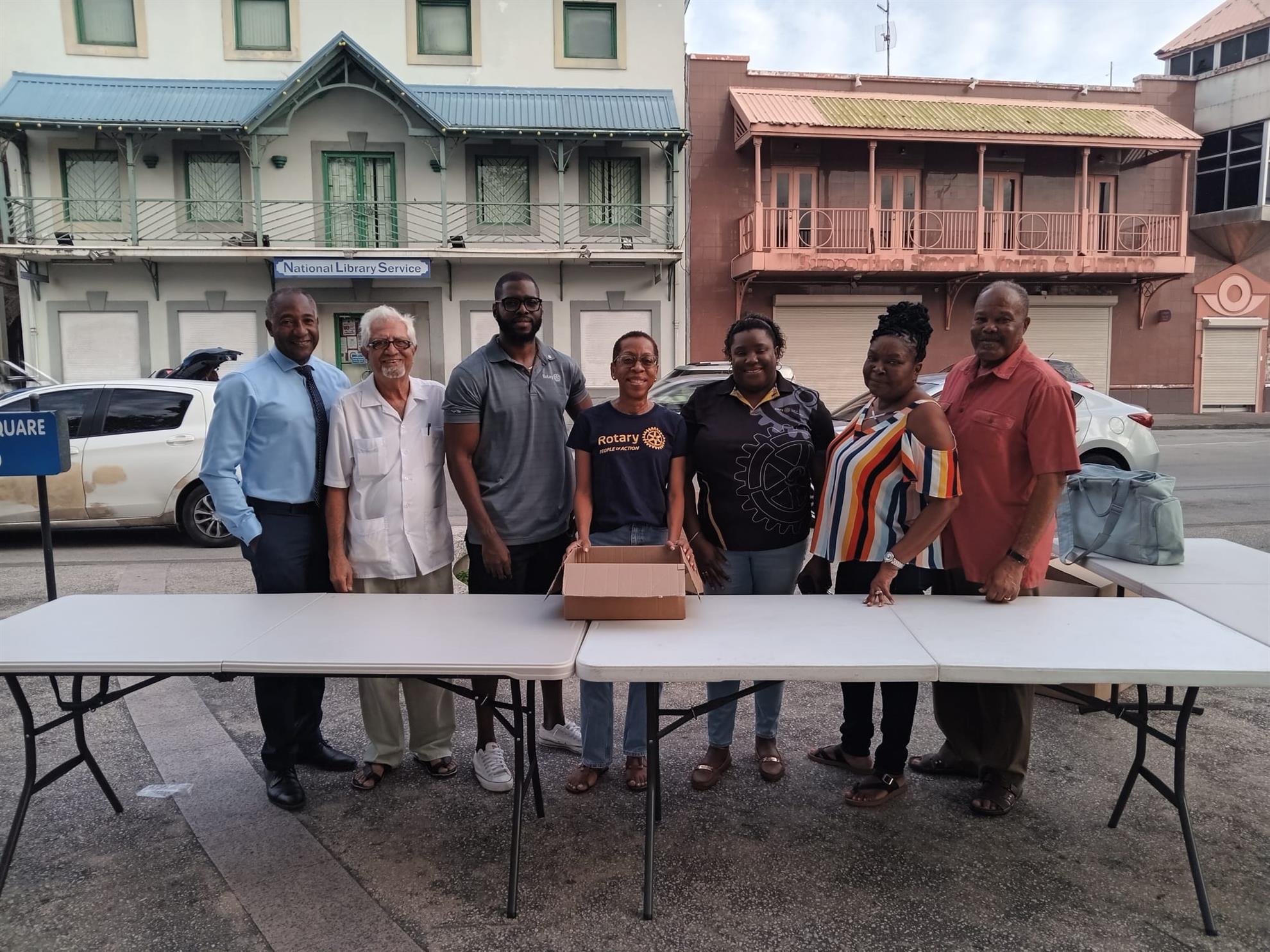 Rotarians who turned up to assist with the Bridgetown feeding