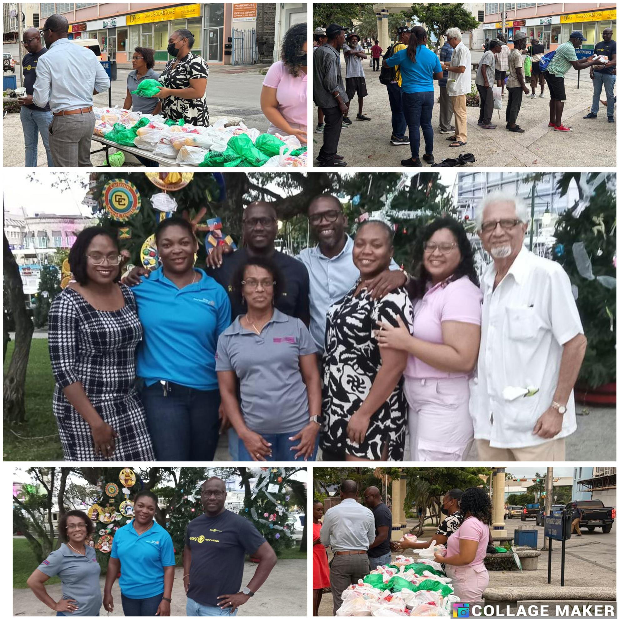 Collage of Rotarians who assisted at Bridgetown feeding