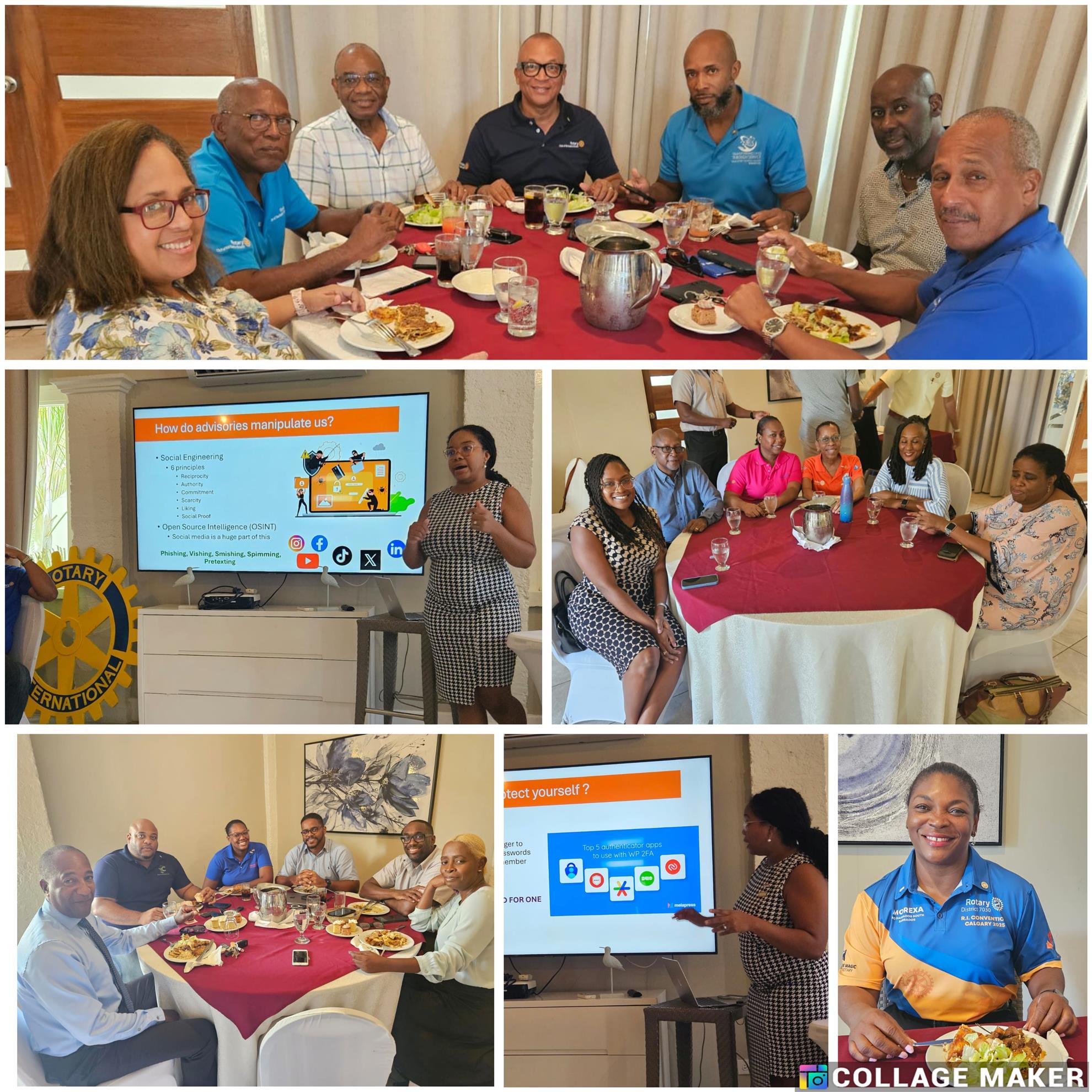 Images of Rotarians who attended the session by President Melanie on Personal Cybersecurity