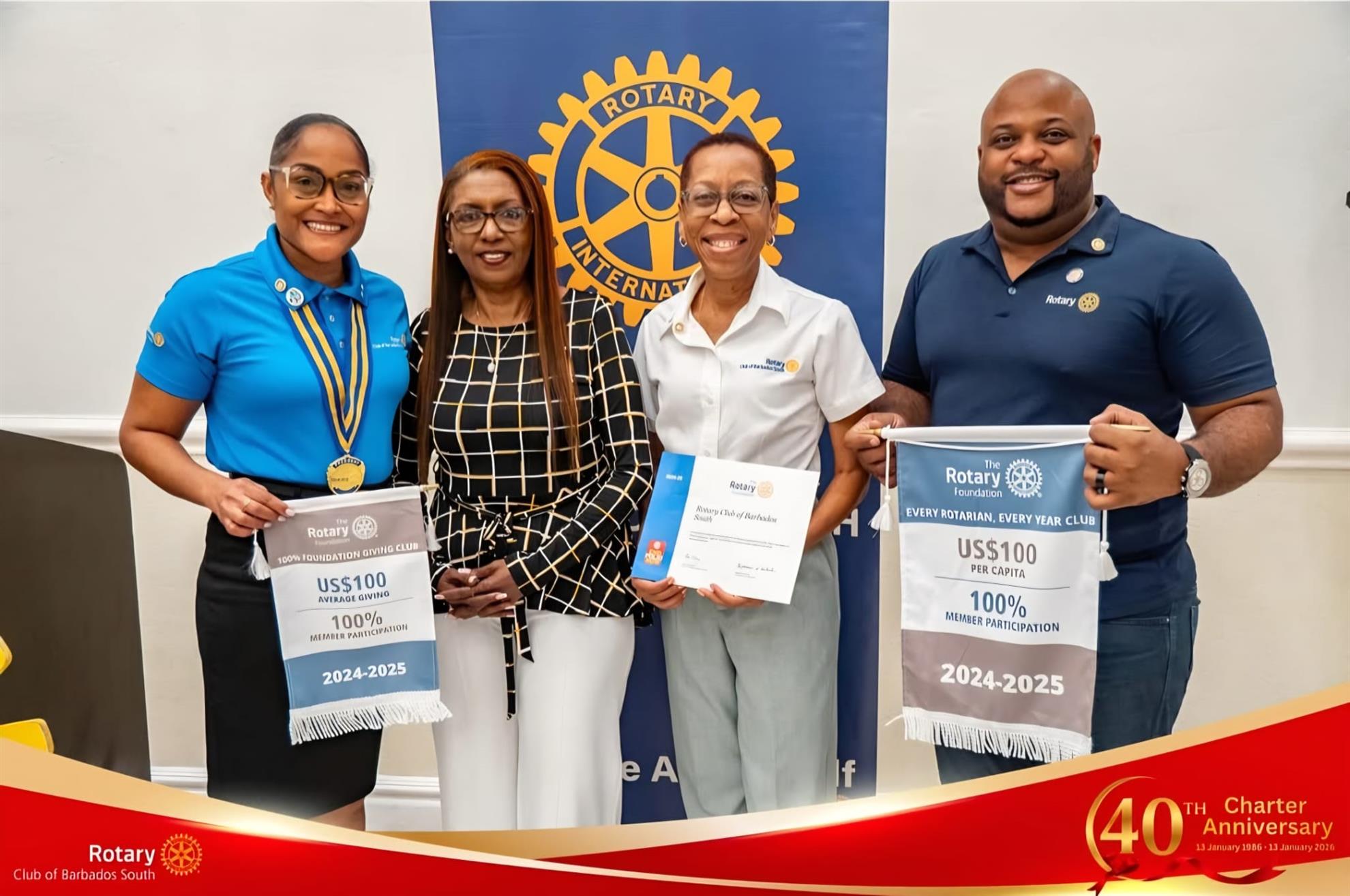 Pres Jacklyn, Sec Ryan and IPP Terry with PDG Soriya after receiving the awards