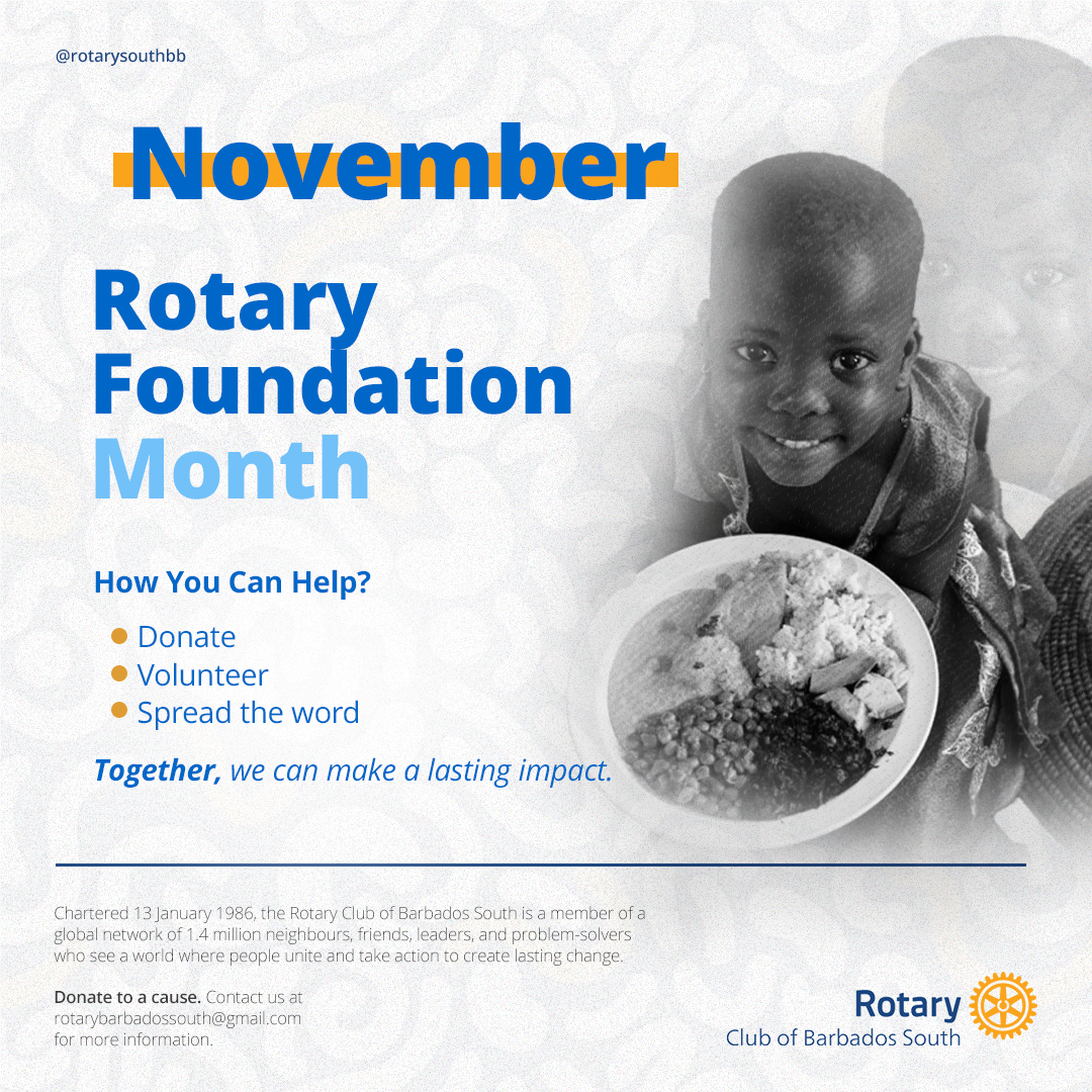 The Rotary Foundation is the charitable arm of Rotary, a global network of volunteers dedicated to making a difference in the world. During Rotary Foundation Month, we celebrate the power of giving and the impact that Rotary clubs have on communities around the world.  How You Can Help  There are many ways you can support the Rotary Foundation and make a difference in the lives of others. Here are just a few ideas:  Donate: Your financial contributions help to fund Rotary projects around the world. Volunteer: Share your time and skills to help Rotary clubs with their projects. Spread the word: Tell your friends and family about the Rotary Foundation and encourage them to get involved. Together, we can make a lasting impact.