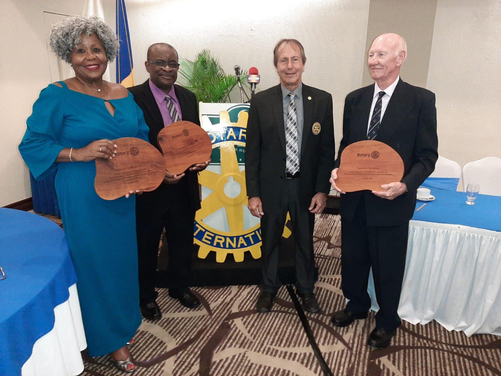 President Brian with 2020 awardees Marilyn Rice Bowen, Peter Edey and Patrick Frost