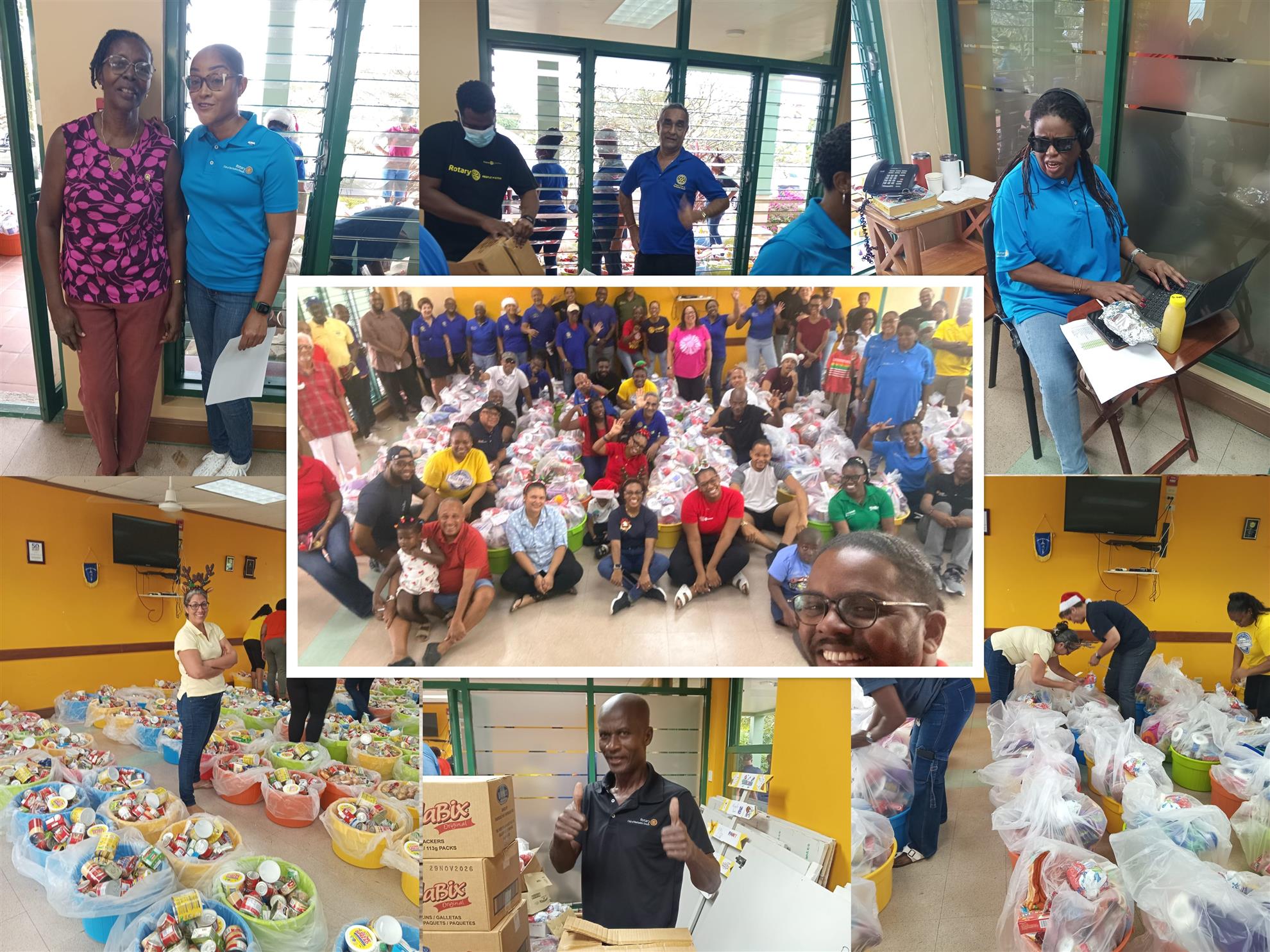 Collage of images from hamper packing