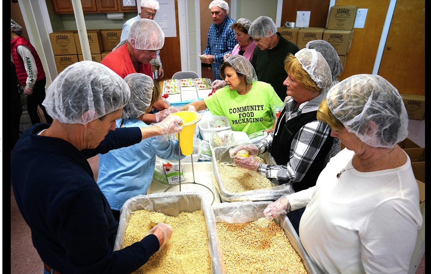 Abington Community Food Packaging Event Rotary Club Of Abington