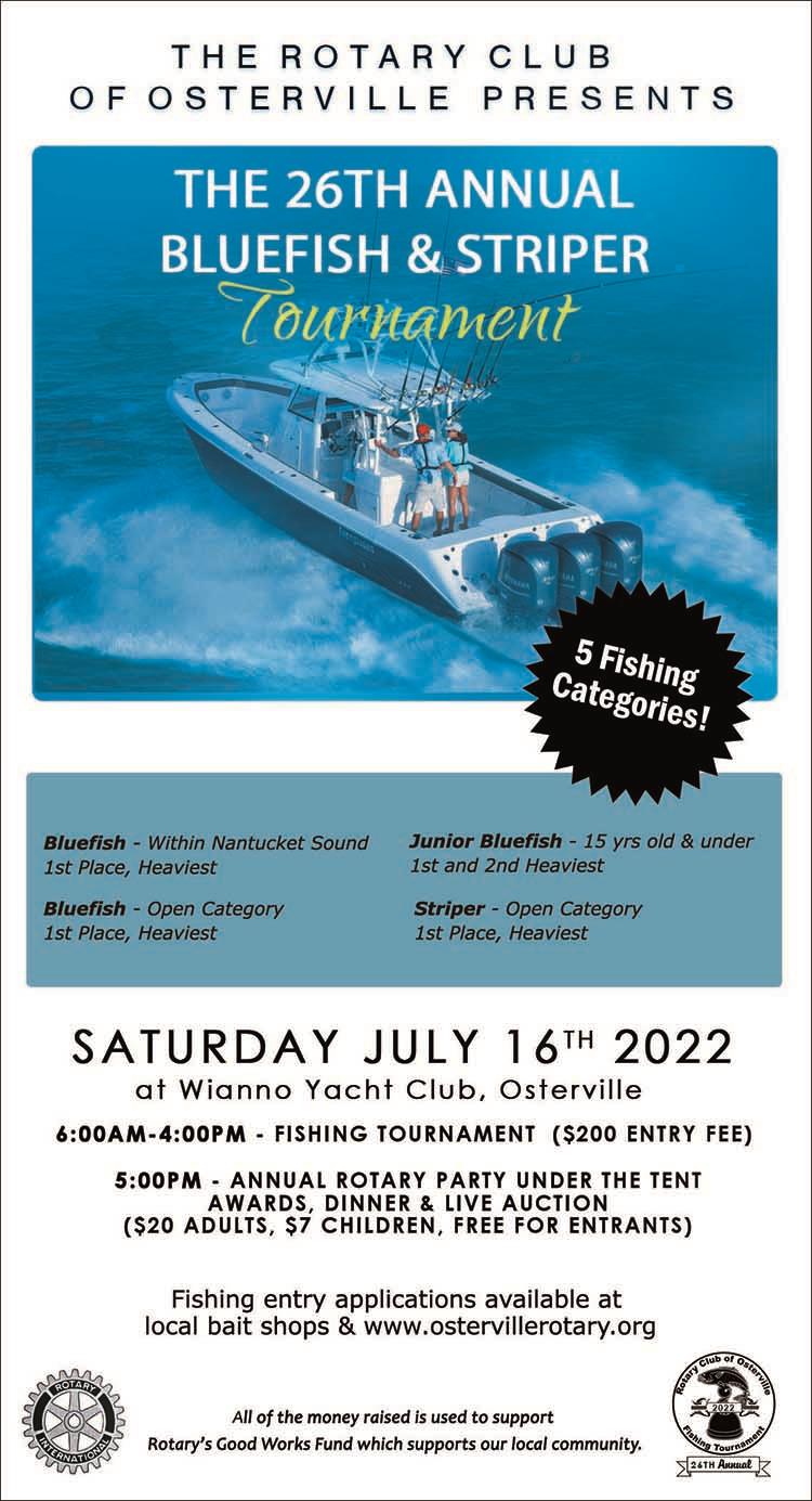 2022 Bluefish Tournament Rotary Club of Osterville