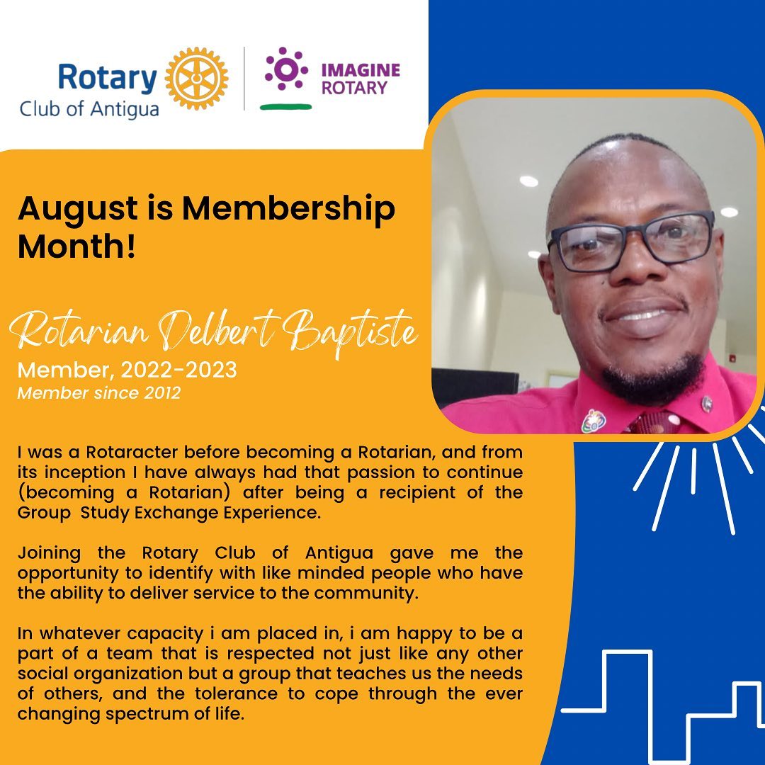 Highlight member delbert baptiste rotary club of antigua