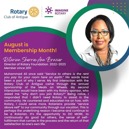 Highlight member Sherrie-Ann Brazier | Rotary Club of Antigua