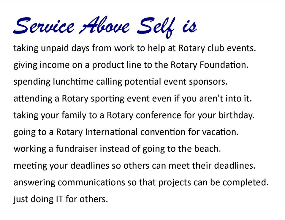 SERVICE ABOVE SELF IS Rotary Club Of Eleuthera