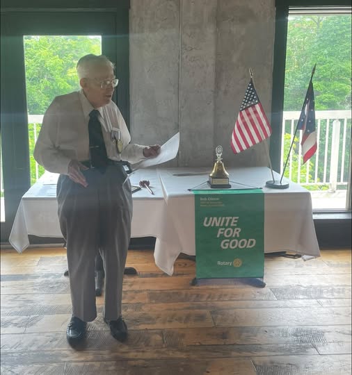 Joe Huber presenting us with a history of Rotary