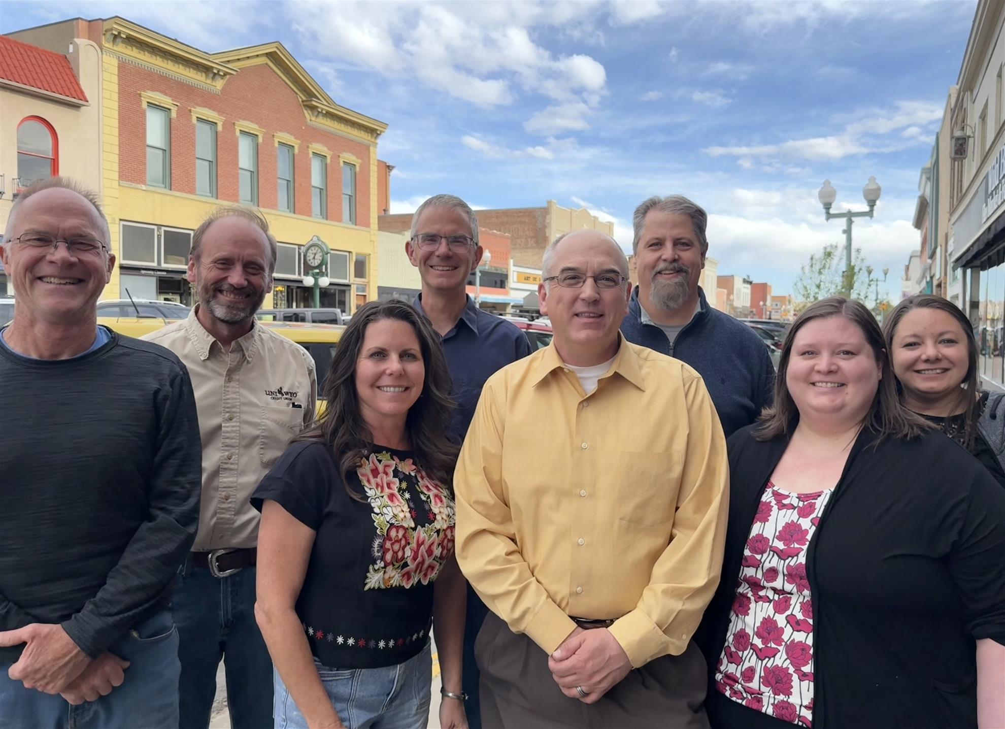 Left to Right: President Murray Schroder, David Hansen, Kelly Neville, Keith Rittle, Terry Moss, Shaun Bullock, Hanna Eslinger, and Amanda Givan.