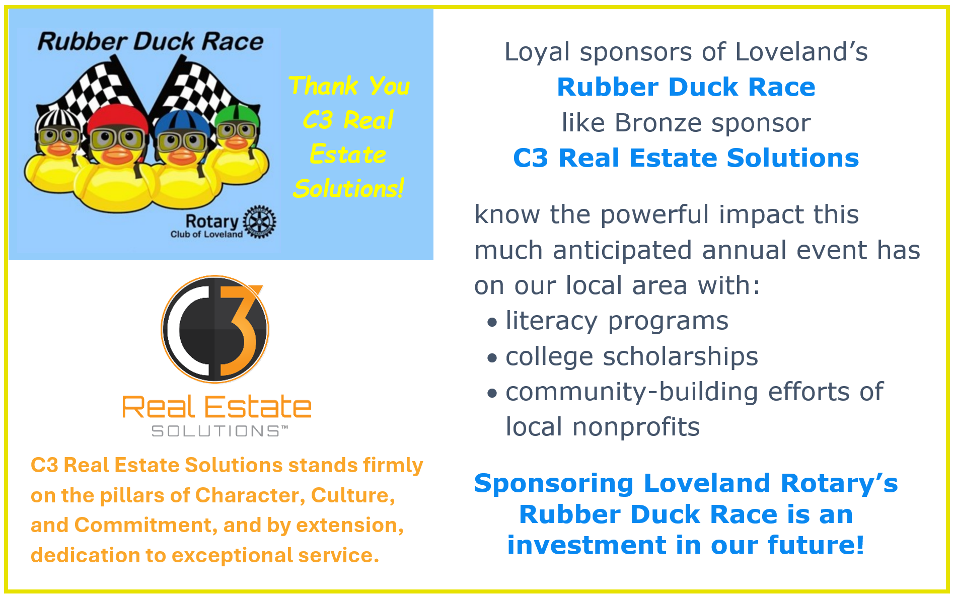 Duck Race Sponsor - C3 - company website