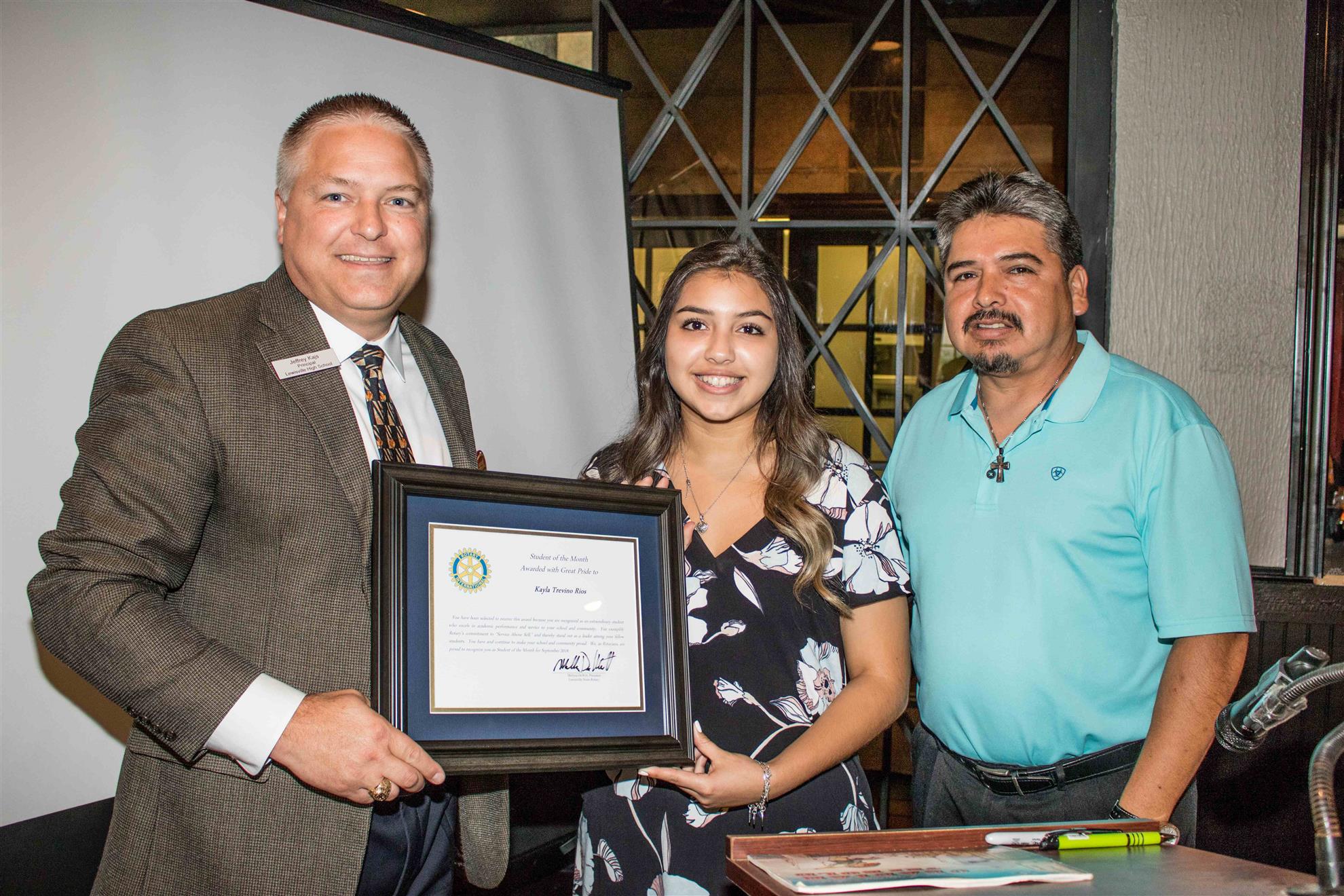 Student of the Month - Sept. 2019 | Lewisville Noon Rotary Club