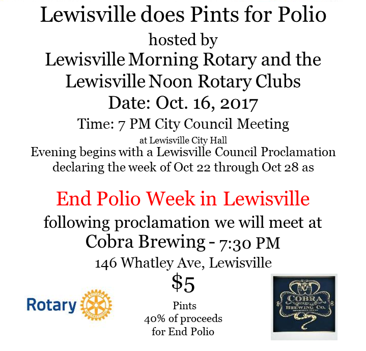Pints for Polio Event Flyer