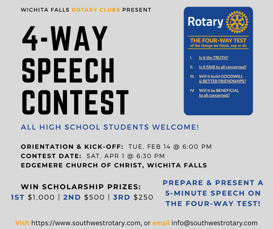 The Rotary Clubs of Wichita Falls North and Wichita Falls Southwest