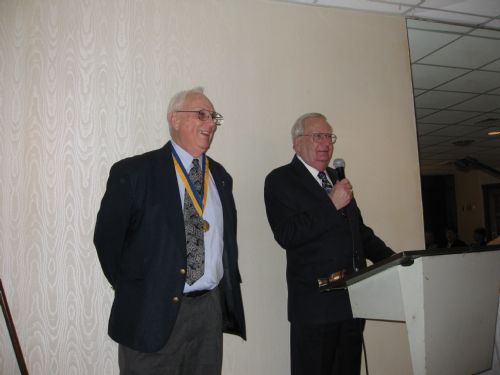 Presenter Bob Wood and Master of Ceremonies Frank Collins