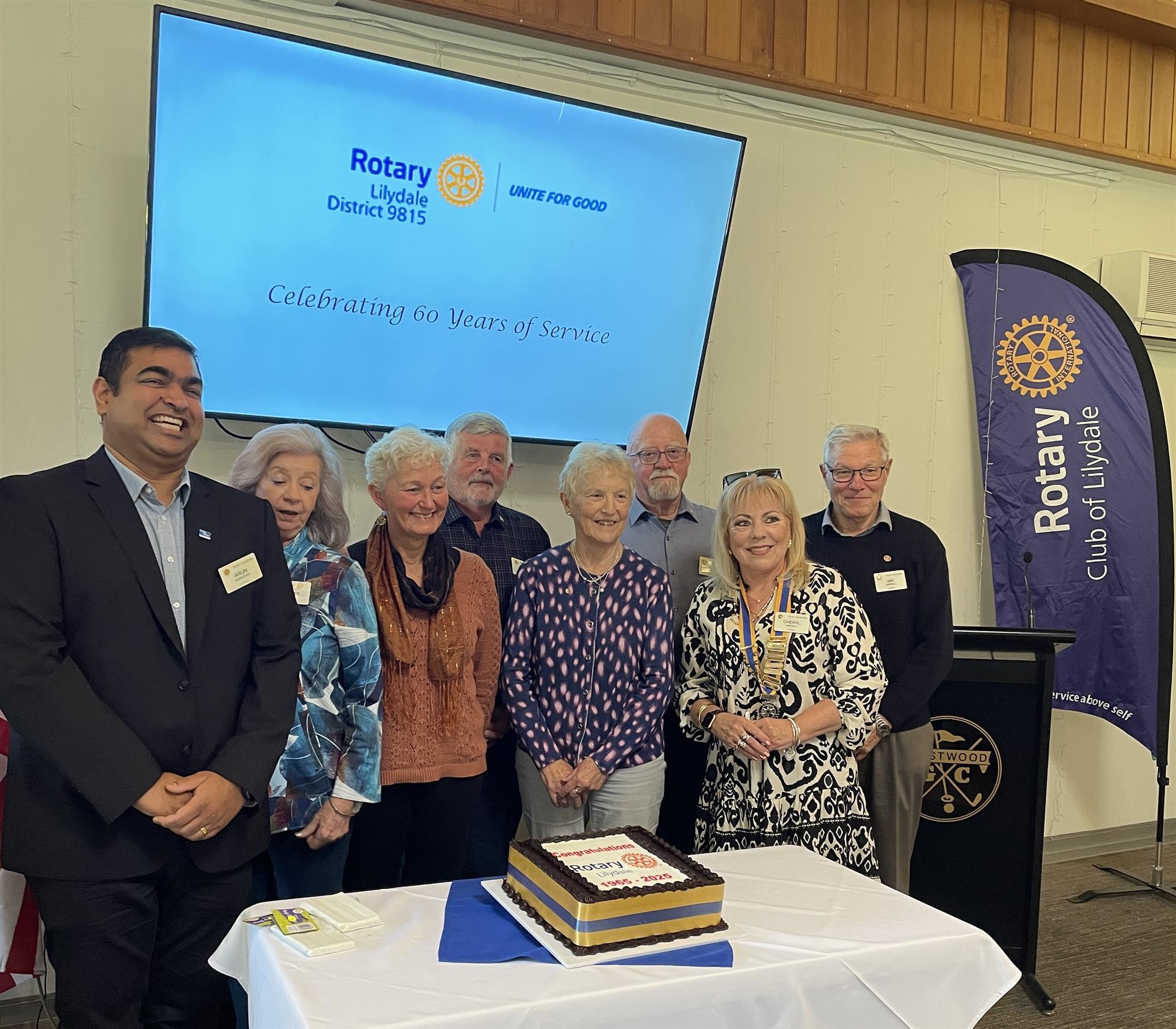 Past Presidents celebrating 60 Years of Service above Self!