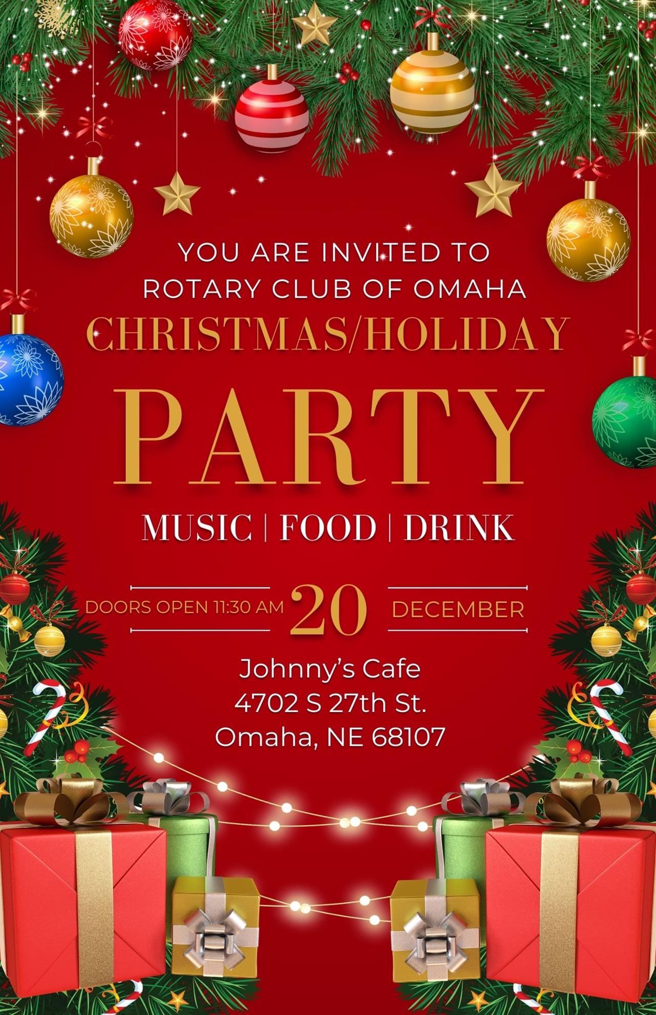 Rotary Christmas and Holiday Party | Rotary Club of Omaha (Downtown)