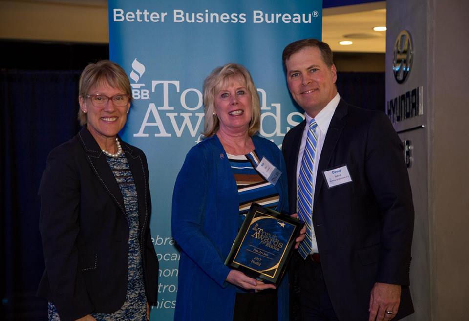 Ann Platt receives award from BBB of MN/ND Rotary Club of Edina