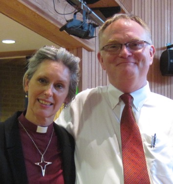 Bishop Jo Bailey Wells and David Clynes