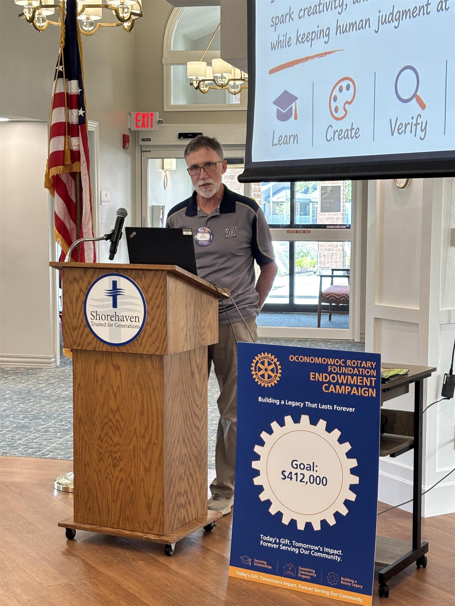 Member Paul German presenting on Artificial Intelligence