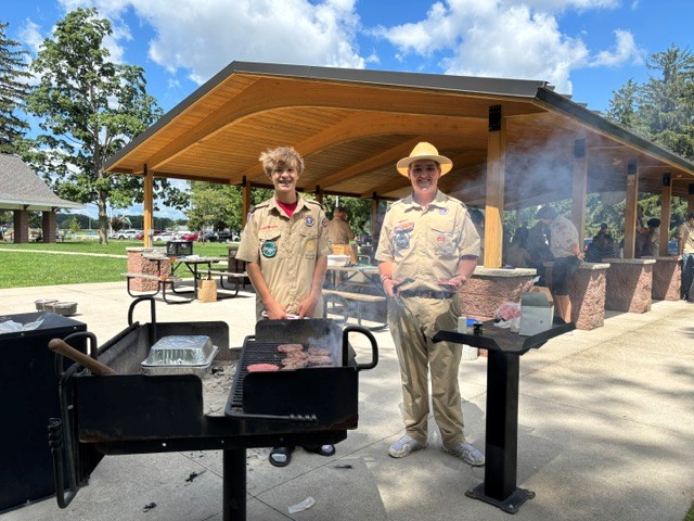 Scouts grilling at Roosevelt Park