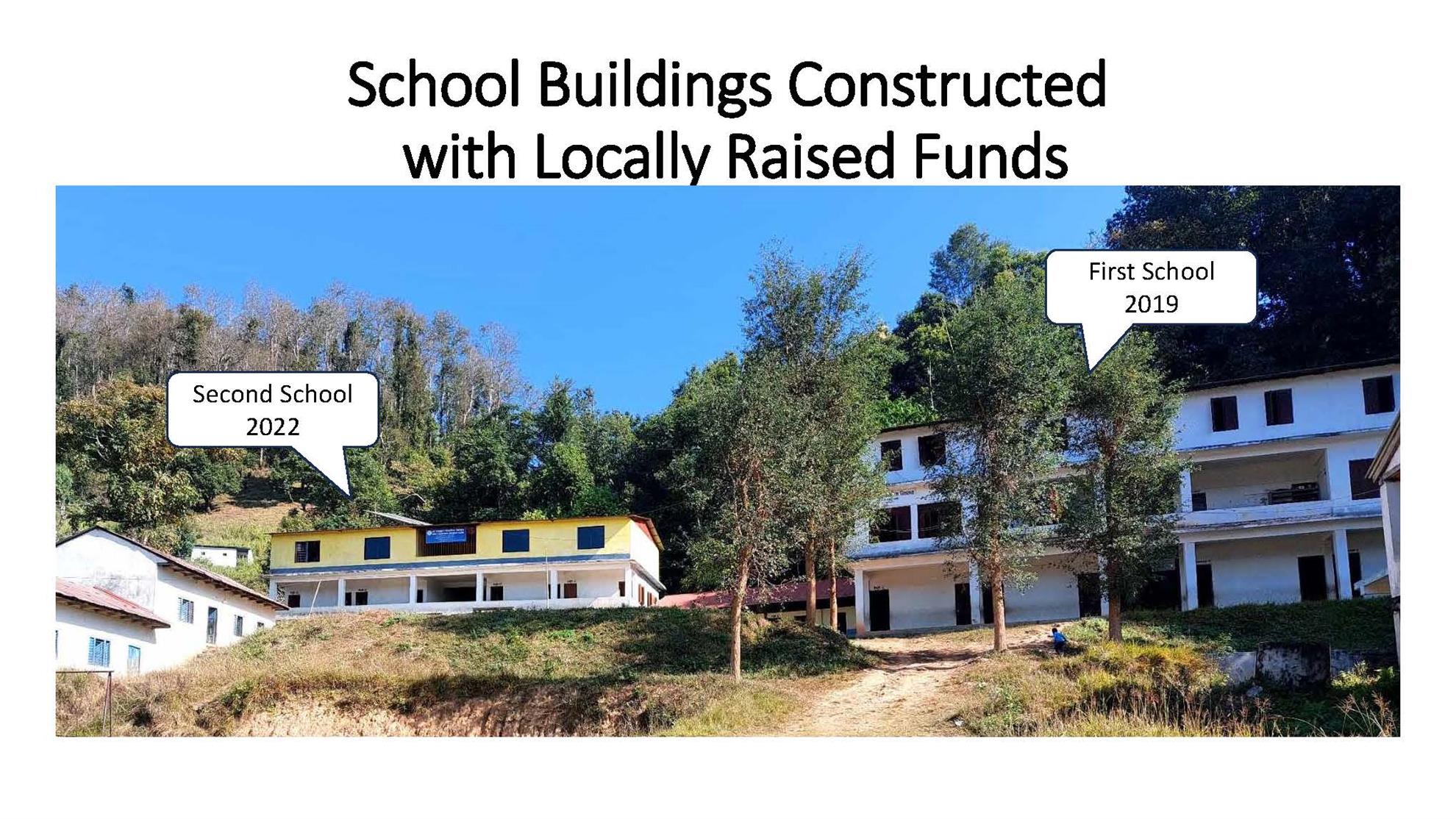 Schools built in Nepal with Rotary donations and project oversight