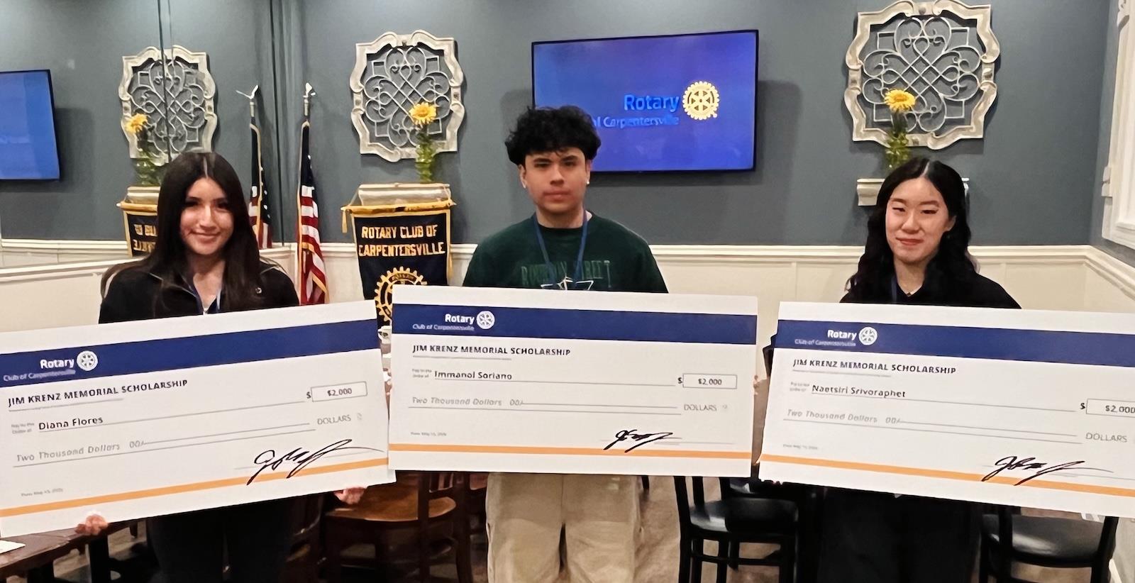Rotary Club of Carpentersville Scholarship Recipients