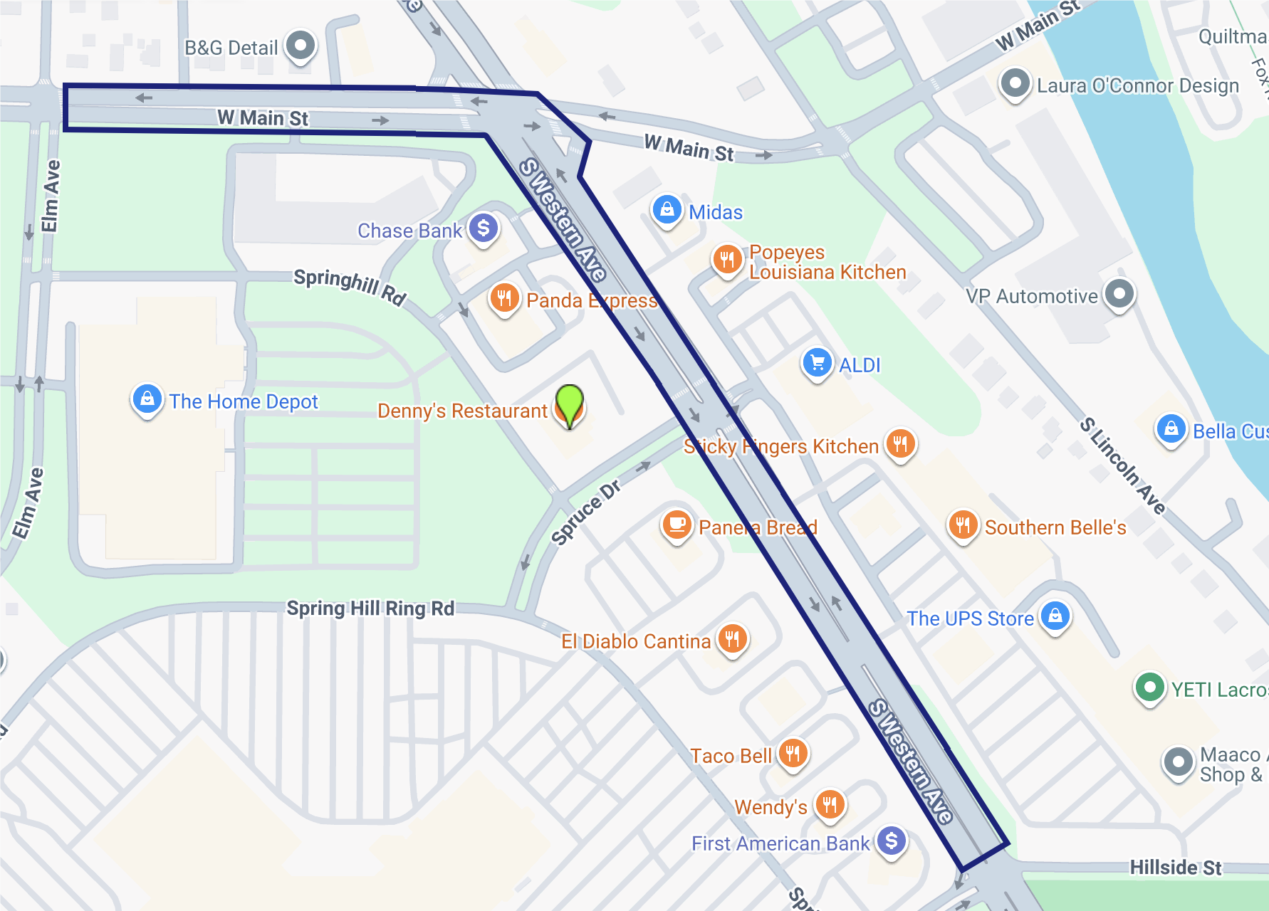 Rotary Club of Carpentersville Road Cleanup route map