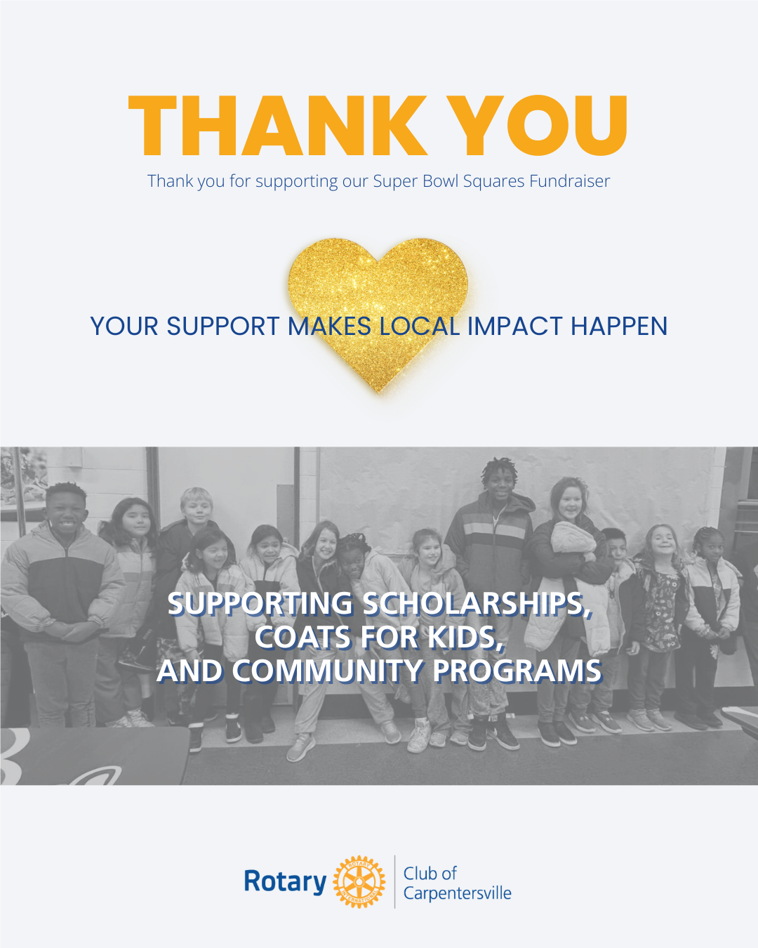 Super Bowl Squares fundraiser thank you graphic