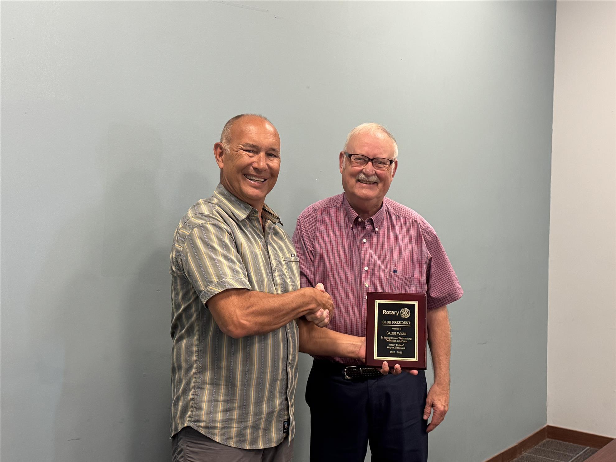 Passing of the gavel for the Rotary year July 1, 2026
