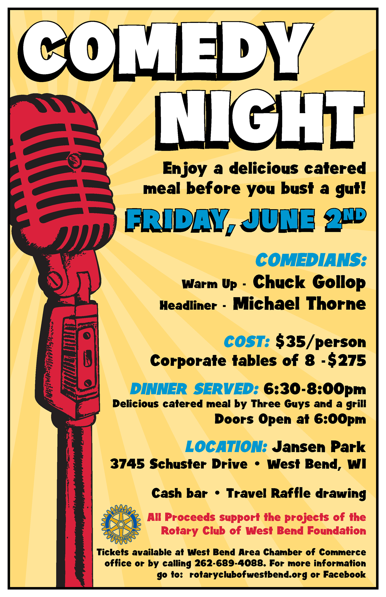 Comedy Night - June 2nd | Rotary Club of West Bend