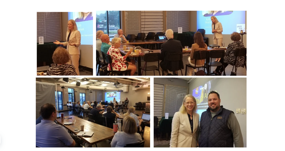 U.S. Representative Kelly Morrison speaks to our club! August 2025