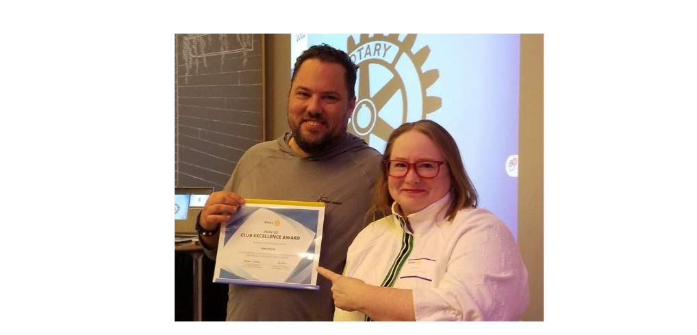 2024-2025 District Governor Sharon Bloodworth presents "Club Excellence Award" to EPAM Rotary! 