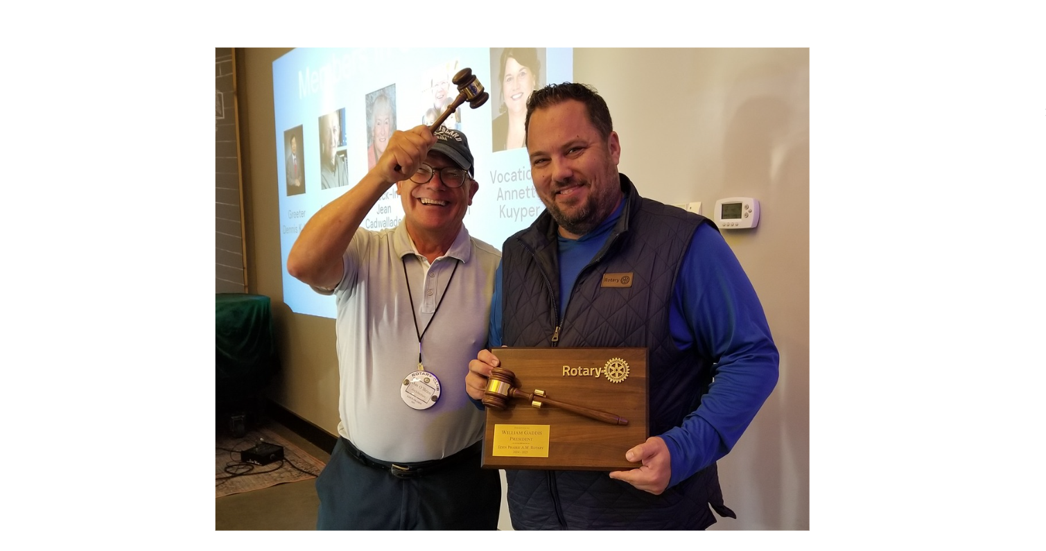 New President Dan thanks outgoing President Bill for his hard work!