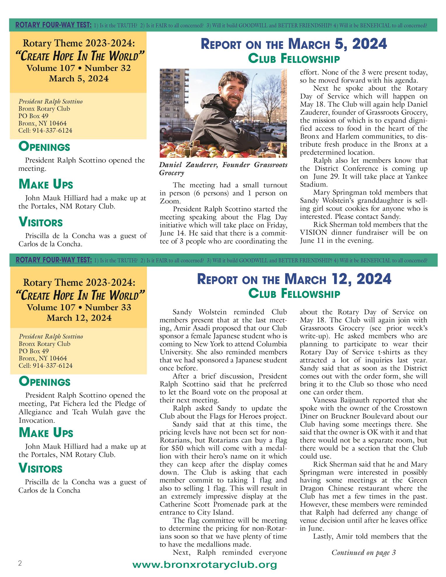 Tuesdays newsletter 2/27, 3/5 & 3/12/2024 p2
