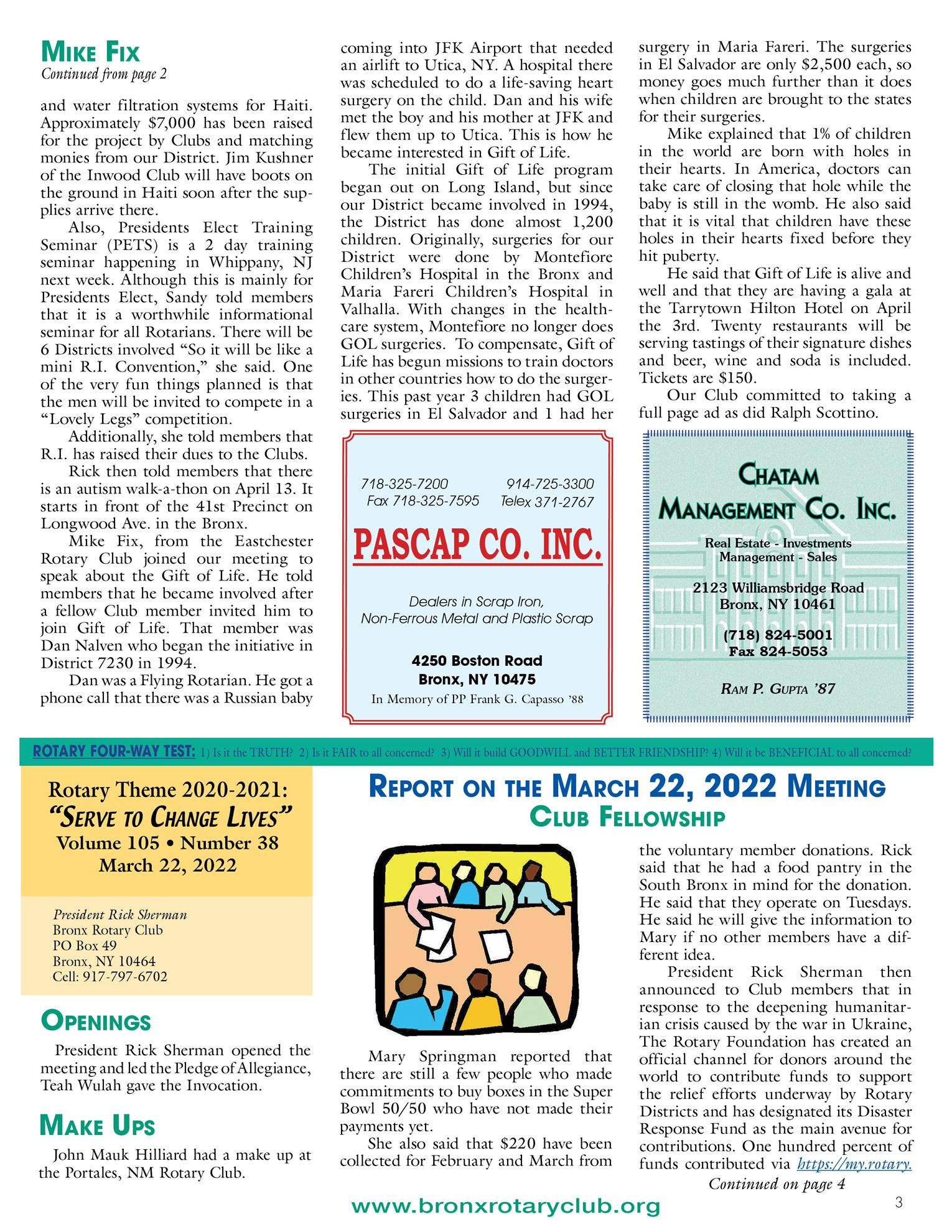 Tuesdays newsletter 3/8, 3/15 & 3/22/2022 p3