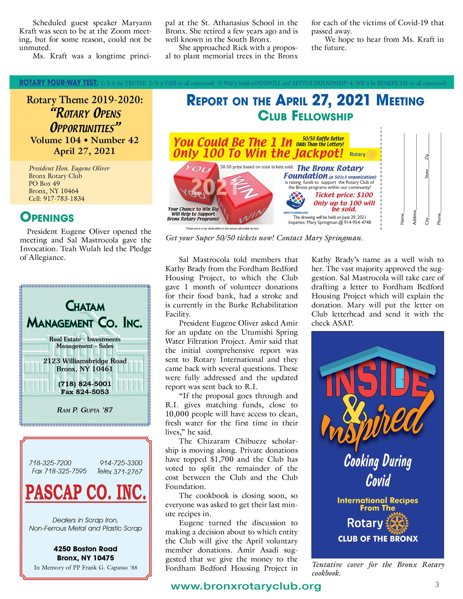 Tuesdays newsletter 4/13, 4/20 & 4/27/2021 p p3